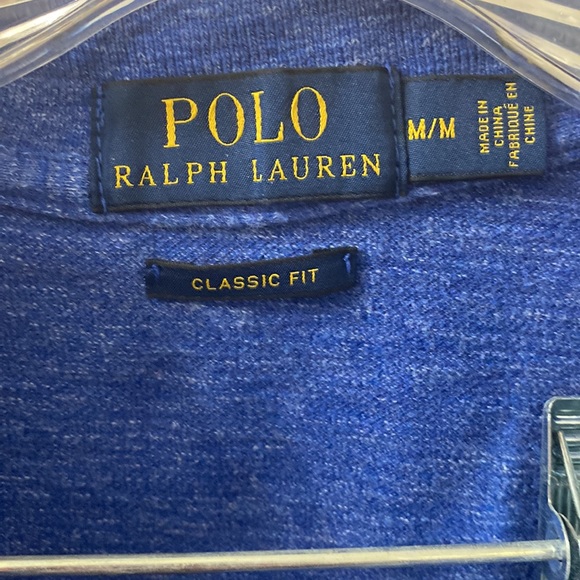 Polo Ralph Lauren Mens M SS polo shirt. Blue heather mesh fabric - Picture 3 of 4